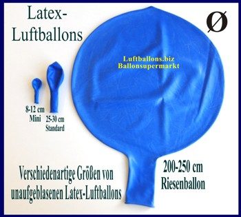 verschiedene Größen Latex-Luftballons